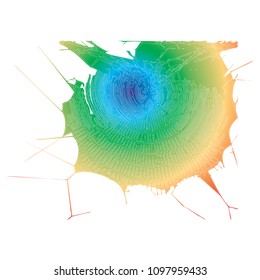 Rainbow color spider web background vector net