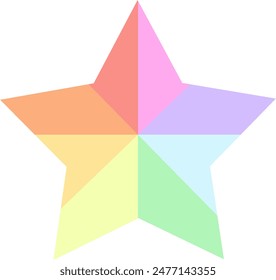 Rainbow color star vector image or clipart