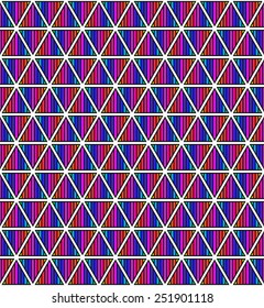 Rainbow color stripe triangle seamless pattern background vector.