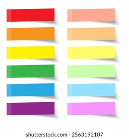 Rainbow color strips. Bright gradient tones. Multicolor vector rectangles. Vibrant palette elements.