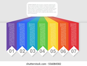 Rainbow color tag chart infographic for presentation