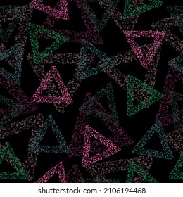 Rainbow color triangle seamless pattern (vector eps 10) Bold psychedelic neon artistic background pattern. Wallpapers for boys and girls