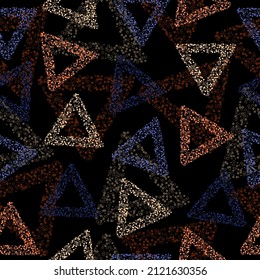 Rainbow color triangle seamless pattern (vector eps 10) Bold psychedelic neon artistic background pattern. Wallpapers for boys and girls