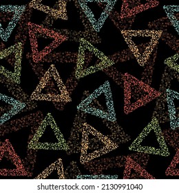 Rainbow color triangle seamless pattern (vector eps 10) Bold psychedelic neon artistic background pattern. Wallpapers for boys and girls