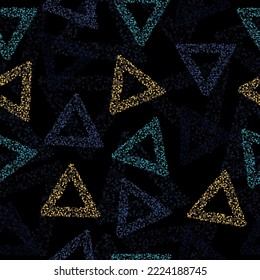 Rainbow color triangle seamless pattern (vector eps 10) Modern grunge background.  Funky colorful abstract in variagated neon.