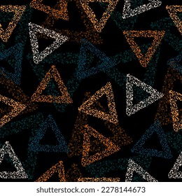 Rainbow color triangle seamless pattern (vector eps 10) Bold psychedelic neon artistic background pattern. Funky colorful abstract in variagated neon.