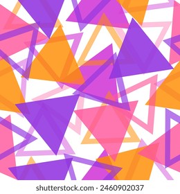 Rainbow color triangle seamless pattern  Retro mid century wallpapers.