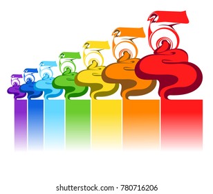 Rainbow color tubes