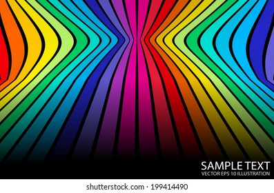 Rainbow color vector background illustration - Vector striped colorful web design template