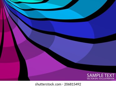 Rainbow color vector circular background illustration - Vector striped abstract background  template