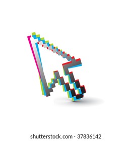 rainbow color vector mouse cursor symbol,vector illustration