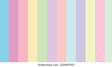 Rainbow color wallpaper, vector illustration. Strip pattern, pastel colors.   Flat geometric pattern texture.