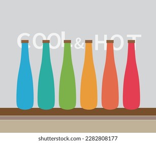 rainbow color water bottle illustration