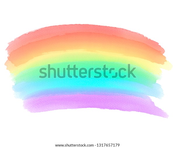 Rainbow Color Watercolor Hand Drawn Vector Stock Vector (Royalty Free ...