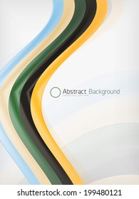 Rainbow color wave abstraction design template with copy space
