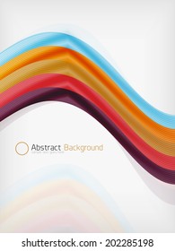 Rainbow color wave abstraction design template with copy space