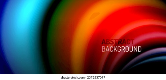 Rainbow color wave lines on black. Techno or business abstract background for posters, covers, banners, brochures, websites