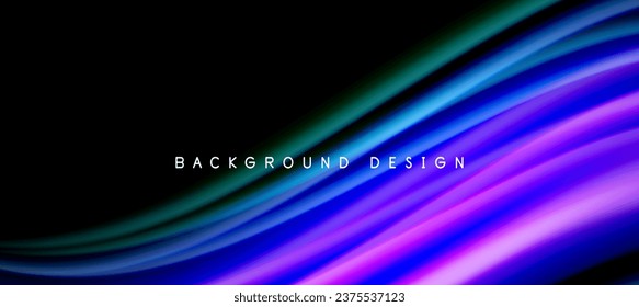 Rainbow color wave lines on black. Techno or business abstract background for posters, covers, banners, brochures, websites