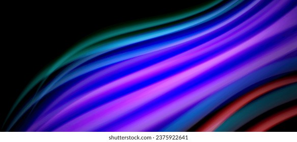 Rainbow color wave lines on black. Techno or business abstract background for posters, covers, banners, brochures, websites