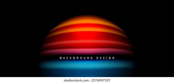 Rainbow color wave lines on black. Techno or business abstract background for posters, covers, banners, brochures, websites