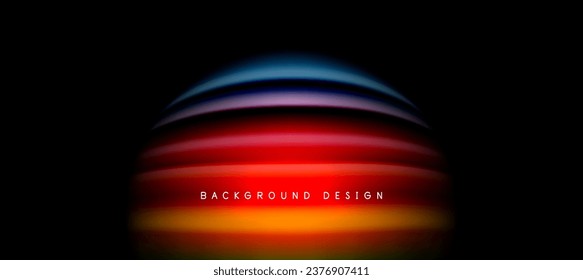 Líneas de onda de color arcoiris sobre negro. Material técnico o comercial abstracto para carteles, portadas, pancartas, folletos, sitios web