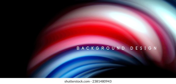 Rainbow Farb-Wellenlinien auf Schwarz. Techno- oder Business-abstrakter Hintergrund für Poster, Cover, Banner, Broschüren, Websites