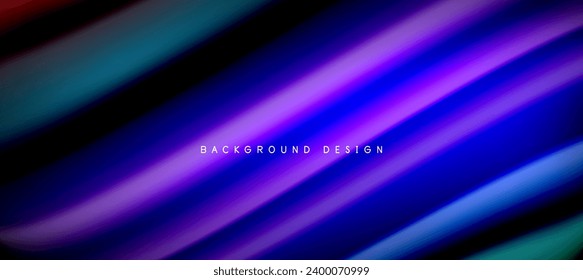 Rainbow color wave lines on black. Techno or business abstract background for posters, covers, banners, brochures, websites