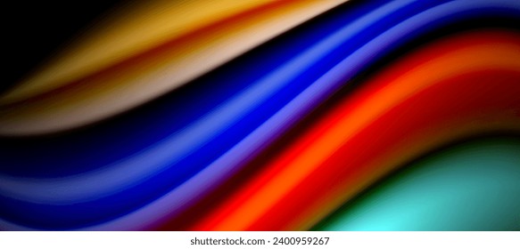 Líneas de onda de color arcoiris sobre negro. Material técnico o comercial abstracto para carteles, portadas, pancartas, folletos, sitios web