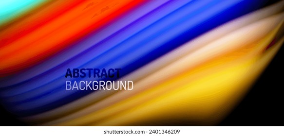 Líneas de onda de color arcoiris sobre negro. Material técnico o comercial abstracto para carteles, portadas, pancartas, folletos, sitios web