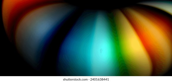 Rainbow color wave lines on black. Techno or business abstract background for posters, covers, banners, brochures, websites