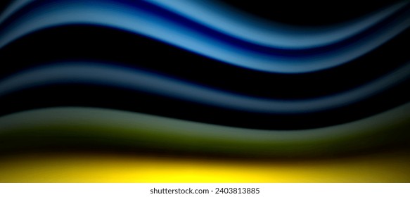 Rainbow color wave lines on black. Techno or business abstract background for posters, covers, banners, brochures, websites