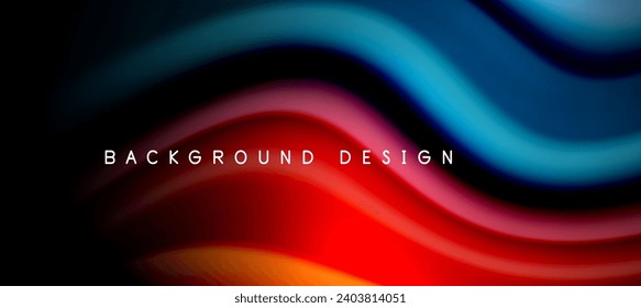 Rainbow color wave lines on black. Techno or business abstract background for posters, covers, banners, brochures, websites