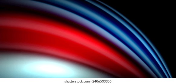 Líneas de onda de color arcoiris sobre negro. Material técnico o comercial abstracto para carteles, portadas, pancartas, folletos, sitios web