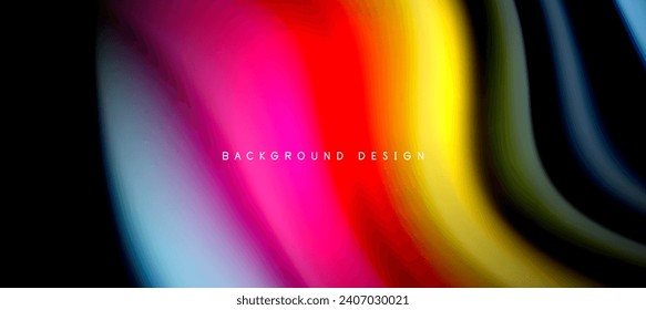 Líneas de onda de color arcoiris sobre negro. Material técnico o comercial abstracto para carteles, portadas, pancartas, folletos, sitios web