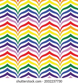 Rainbow Color Wave Pattern Background Design Print Template.