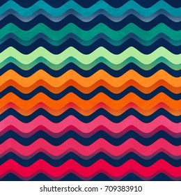 Rainbow color wave seamless pattern