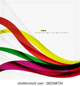 Rainbow color wave stripes, abstract colorful shapes