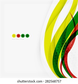 Rainbow color wave stripes, abstract colorful shapes