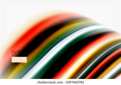 Olas de color arcoiris, fondo abstracto vectorial borroso. Ilustración artística vectorial para presentación, fondo de pantalla de aplicación, cartel o afiche