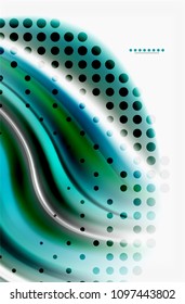 Olas de color arcoiris, fondo abstracto vectorial borroso. Ilustración artística vectorial para presentación, fondo de pantalla de aplicación, cartel o afiche
