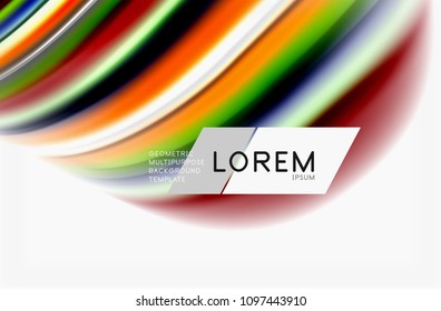 Ondas de cor de arco-íris, fundo abstrato borrado do vetor. Ilustração artística vetorial para apresentação, papel de parede do aplicativo, banner ou cartaz