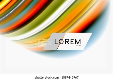 Olas de color arcoiris, fondo abstracto vectorial borroso. Ilustración artística vectorial para presentación, fondo de pantalla de aplicación, cartel o afiche