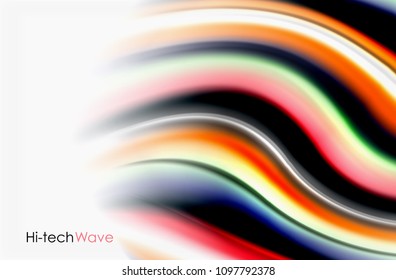 Olas de color arcoiris, fondo abstracto vectorial borroso. Ilustración artística vectorial para presentación, fondo de pantalla de aplicación, cartel o afiche