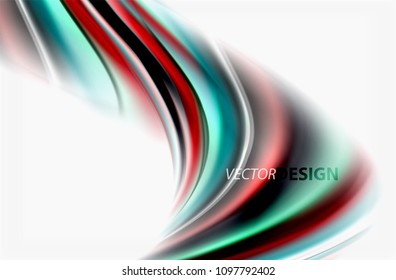 Olas de color arcoiris, fondo abstracto vectorial borroso. Ilustración artística vectorial para presentación, fondo de pantalla de aplicación, cartel o afiche