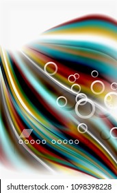 Olas de color arcoiris, fondo abstracto vectorial borroso. Ilustración artística vectorial para presentación, fondo de pantalla de aplicación, cartel o afiche
