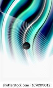 Olas de color arcoiris, fondo abstracto vectorial borroso. Ilustración artística vectorial para presentación, fondo de pantalla de aplicación, cartel o afiche
