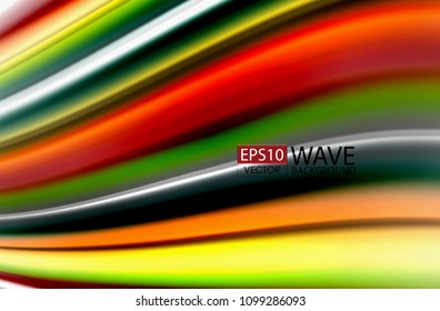Olas de color arcoiris, fondo abstracto vectorial borroso. Ilustración artística vectorial para presentación, fondo de pantalla de aplicación, cartel o afiche