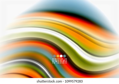 Olas de color arcoiris, fondo abstracto vectorial borroso. Ilustración artística vectorial para presentación, fondo de pantalla de aplicación, cartel o afiche