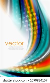 Olas de color arcoiris, fondo abstracto vectorial borroso. Ilustración artística vectorial para presentación, fondo de pantalla de aplicación, cartel o afiche