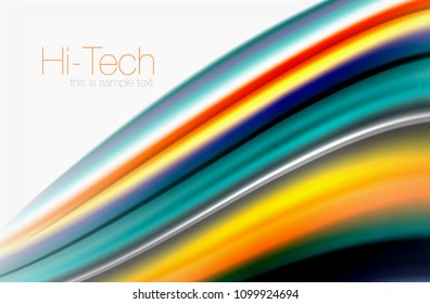 Olas de color arcoiris, fondo abstracto vectorial borroso. Ilustración artística vectorial para presentación, fondo de pantalla de aplicación, cartel o afiche